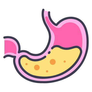 İnsan vücudu ikonu, vektör çizimi. mide