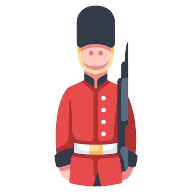 İngiltere kavramsal ikonu, vektör illüstrasyonu. Kraliyet muhafızları İngiltere