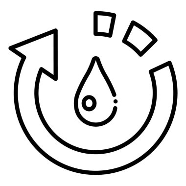 Çevre koruma ikonu, vektör illüstrasyonu. Suyu geri dönüştür