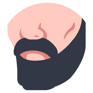 İnsan vücudu ikonu, vektör çizimi. Bıyık ve sakal