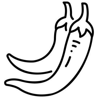 Sebze ikonu. Vektör çizimi. kırmızı biber