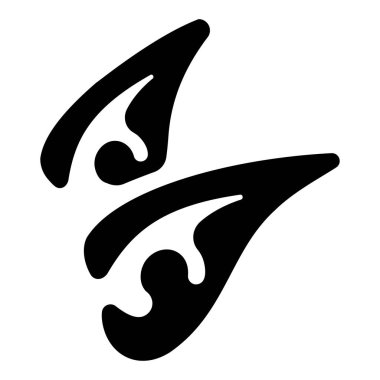 Oyun ui ekipman simgesi, vektör illüstrasyonu. elf kulakları