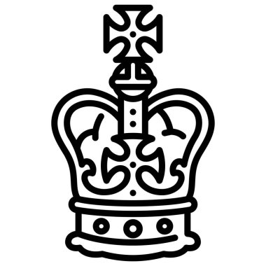 İngiltere kavramsal ikonu, vektör illüstrasyonu. taç