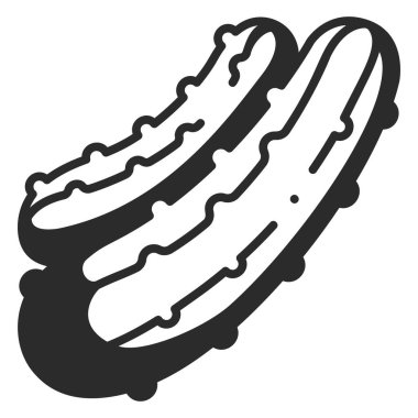 Sebze ikonu. Vektör çizimi. salatalık