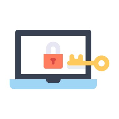 Siber suçlar ve koruma konsepti. Vektör simgesi. mahremiyet bilgisayarı