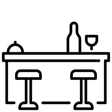 Restoran ve yemek ikonu, vektör çizimi. restoran barı