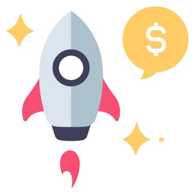 finansal düz vektör simgesi, yatırım konsepti, başlangıç