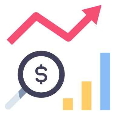 finansal düz vektör simgesi, yatırım konsepti, yatırım araştırması