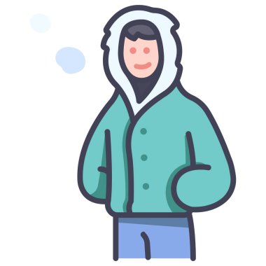 Sezon kavramsal ikonu, vektör illüstrasyonu. kış giysileri