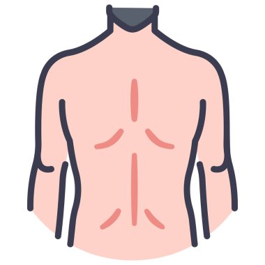 İnsan vücudu ikonu, vektör çizimi. geri erkek