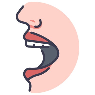 İnsan vücudu ikonu, vektör çizimi. ağız