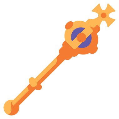 Ortaçağ ikonu, vektör illüstrasyonu. Asa.