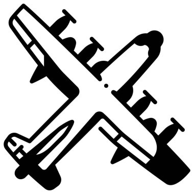 Beyaz arkaplanda askeri simge, vektör illüstrasyonu, savaş alanı konsepti, hava kuvvetleri