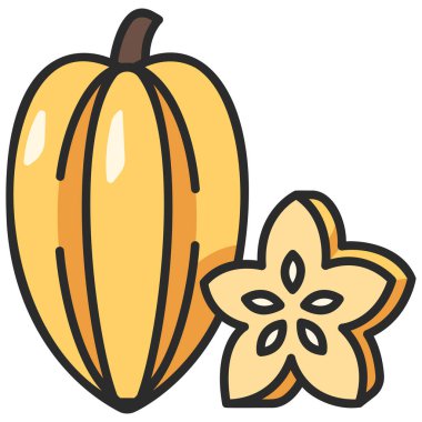 meyve ikonu. Vektör çizimi. yıldız meyvesi