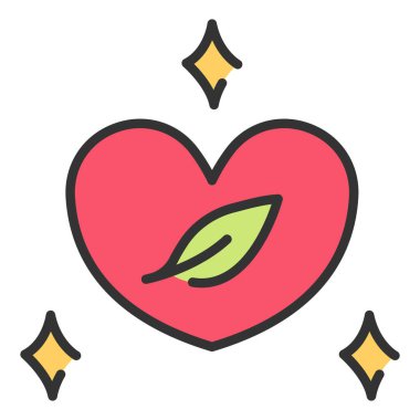 Çevre koruma ikonu, vektör illüstrasyonu. aşk ortamı