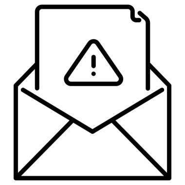 Siber suçlar ve koruma konsepti. Vektör simgesi. spam posta