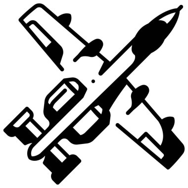 Beyaz arkaplanda askeri simge, vektör illüstrasyonu, savaş alanı konsepti, hava kuvvetleri