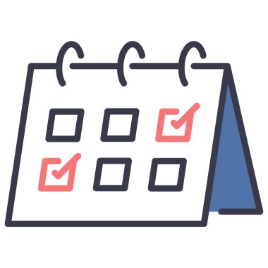 Kitap ikonu, vektör illüstrasyonunu ödünç al. takvim