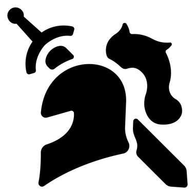 Maç simgesi, vektör illüstrasyonu. Şövalye