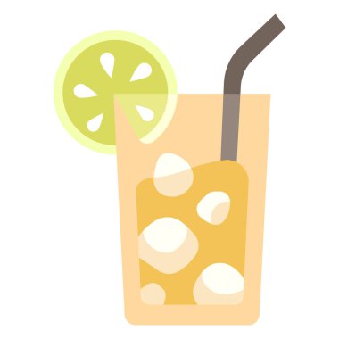 Yaz tatili ikonu, vektör çizimi. serin meyve suyu