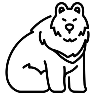 Japonya kavramsal ikonu, vektör illüstrasyonu. Ayı