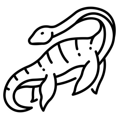 Çizgi film dinozorunun vektör çizimi. elasmosaurus