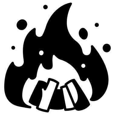 Sezon kavramsal ikonu, vektör illüstrasyonu. şenlik ateşi 