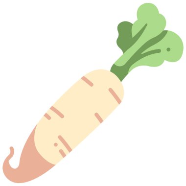 Sebze ikonu. Vektör çizimi. turp