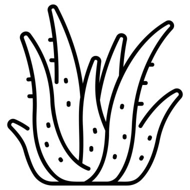 Taze organik bitki ikonu, vektör çizimi. aloe vera 