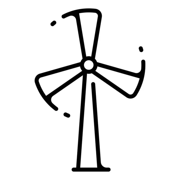 Ikona Ochrany Životního Prostředí Vektorová Ilustrace Větrný Mlýn — Stockový vektor