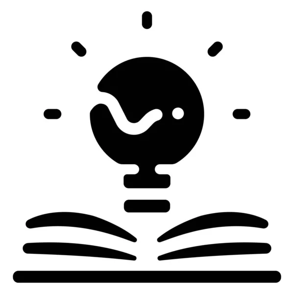 Икона Науки Векторная Иллюстрация Лампа Идея Книга — стоковый вектор