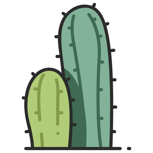 Ikon Tanaman Organik Segar Ilustrasi Vektor Kaktus - Stok Vektor