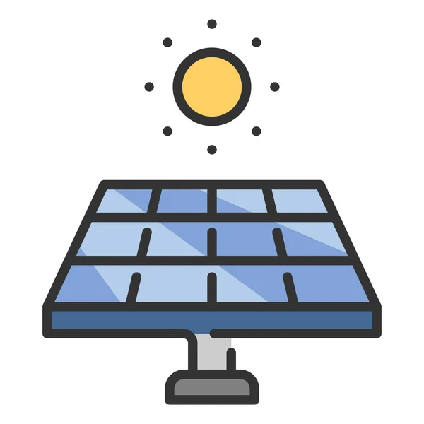 Icona Della Conservazione Ambientale Illustrazione Vettoriale Energia Delle Celle Solari — Vettoriale Stock