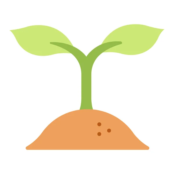 Ikona Ochrony Środowiska Ilustracja Wektora Rośliny Wzrostowe — Wektor stockowy