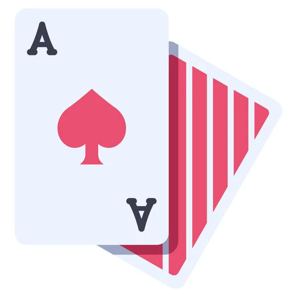 Kumar Ikonu Vektör Çizimi Maça Poker Kartları — Stok Vektör