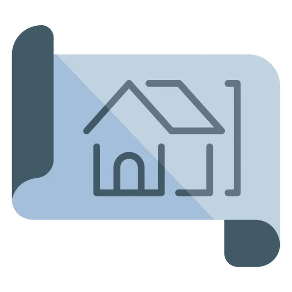 Stavební Stavební Inženýrství Ikona Vektorové Ilustrace Domovní Plán — Stockový vektor