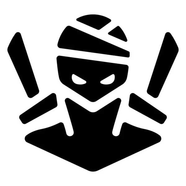 Spiel Symbol Vektor Illustration Ninja — Stockvektor