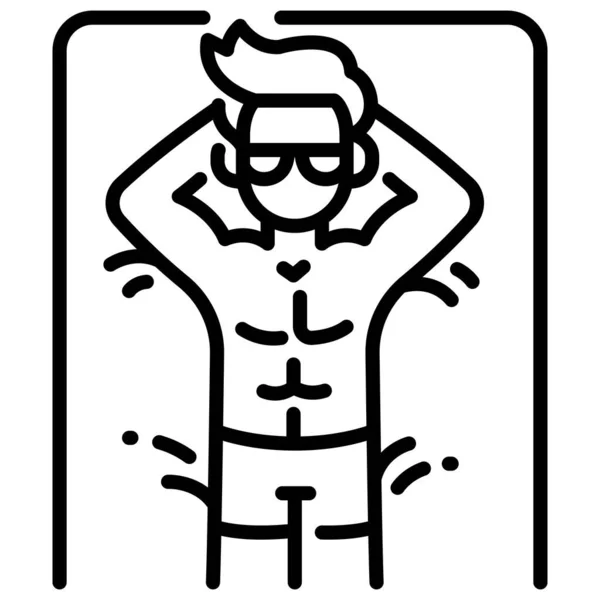 Icône Des Vacances Été Illustration Vectorielle Homme Bronzage — Image vectorielle