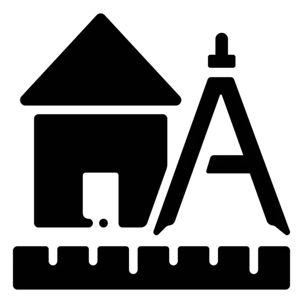 Edificio Icono Web Ilustración Simple Arquitectura — Archivo Imágenes Vectoriales