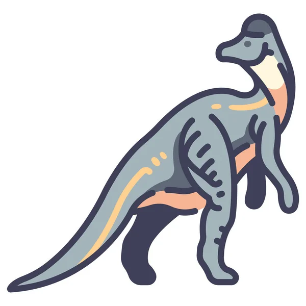Δεινόσαυρος Web Εικονίδιο Απλή Απεικόνιση Κορυθόσαυρος — Διανυσματικό Αρχείο