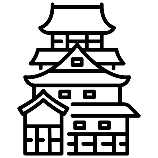 Icono Conceptual Japón Ilustración Vectorial Castillo Japón — Archivo Imágenes Vectoriales