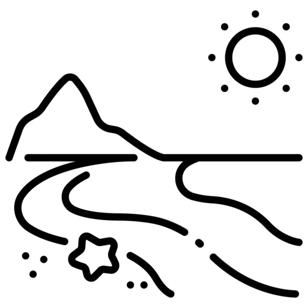Иконка Летних Каникул Векторная Иллюстрация Пляж Солнце — стоковый вектор