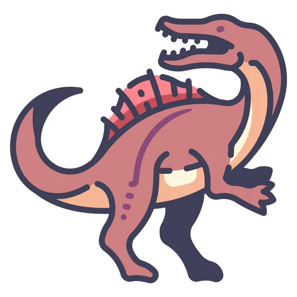 Personaggio Dei Cartoni Animati Dei Dinosauri Illustrazione Vettoriale Spinosauro — Vettoriale Stock