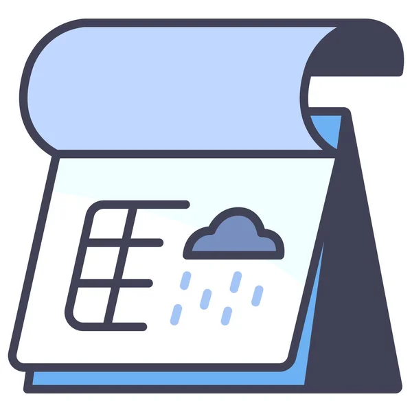 Roční Koncepční Ikona Vektorová Ilustrace Deštivý Kalendář — Stockový vektor
