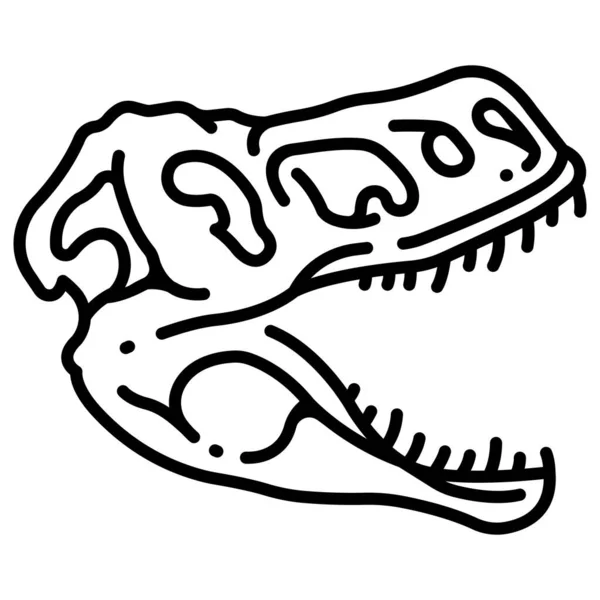漫画の頭蓋骨化石のベクトル図です — ストックベクタ