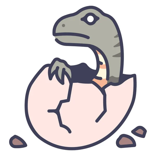 Personaggio Dei Cartoni Animati Dei Dinosauri Illustrazione Vettoriale Uovo Dinosauro — Vettoriale Stock