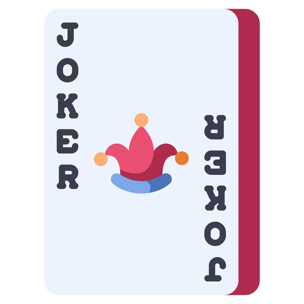 Ikona Karban Vektorová Ilustrace Žolík Poker Card — Stockový vektor