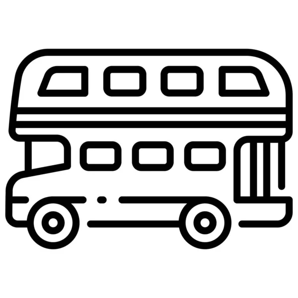 Αγγλικό Εννοιολογικό Εικονίδιο Διανυσματική Απεικόνιση Διώροφο Λεωφορείο — Διανυσματικό Αρχείο