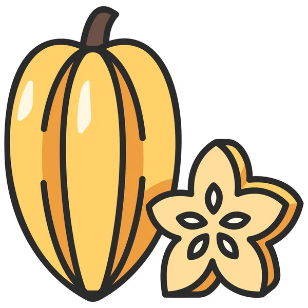 meyve ikonu. Vektör çizimi. yıldız meyvesi