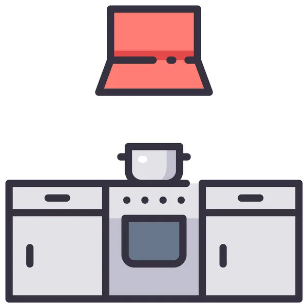 Restaurace Jídelní Ikona Vektorová Ilustrace Kuchyně — Stockový vektor